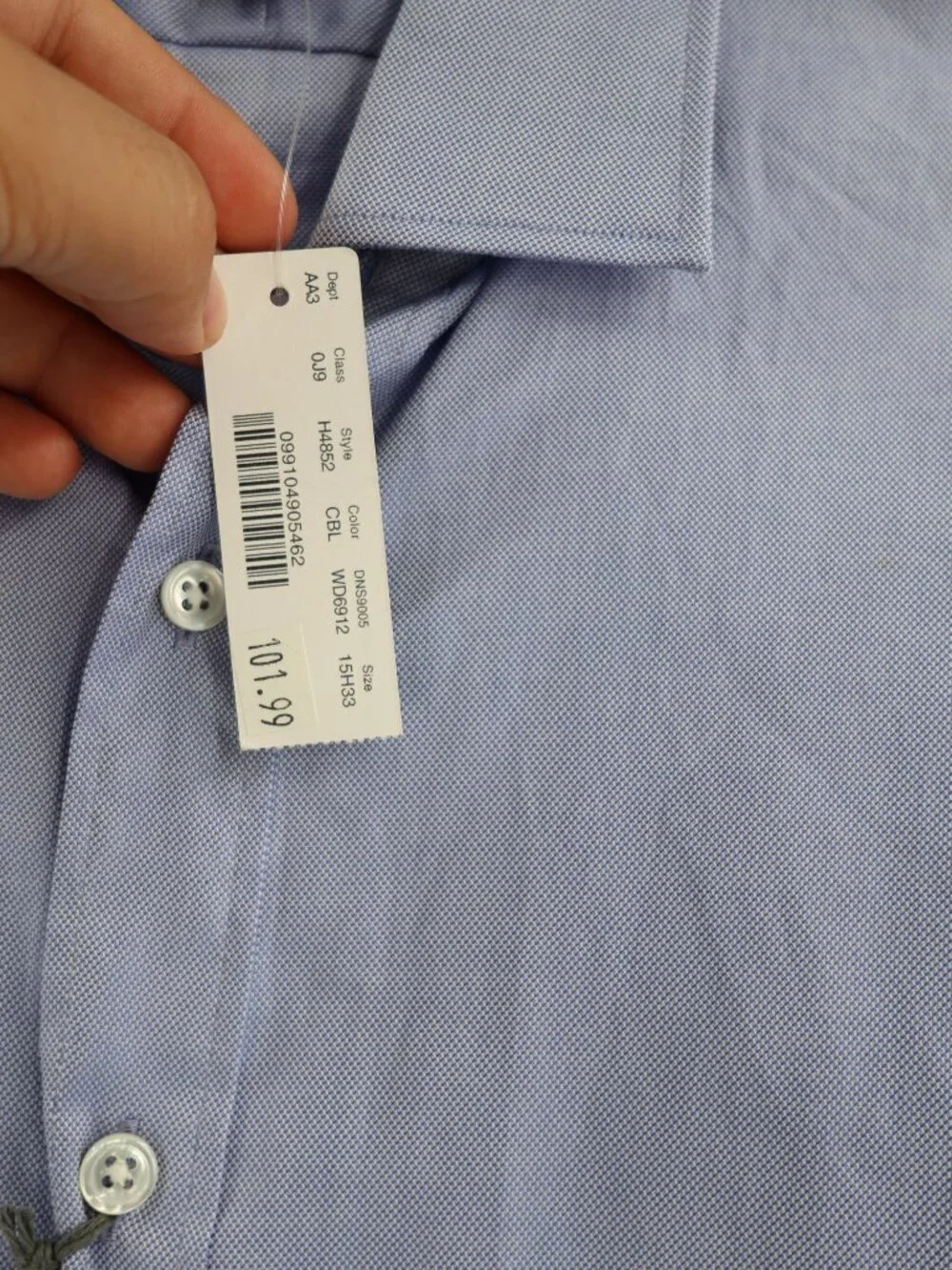 NWT J CREW Dress Shirt Mens 15.5 Thomas Mason Slim Fit Long Sleeve Blue preppy